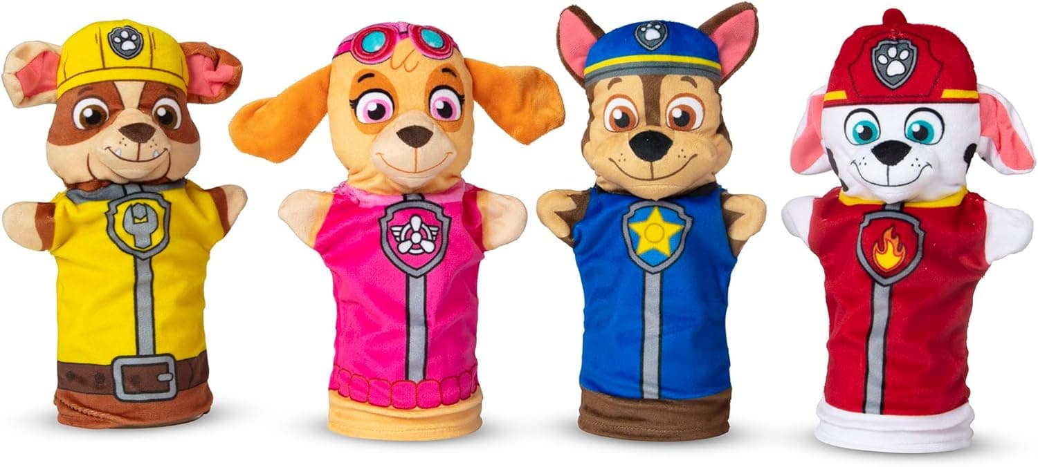 Paw Patrol Puppets: 4 Hand Puppets & Cards at 43% Off