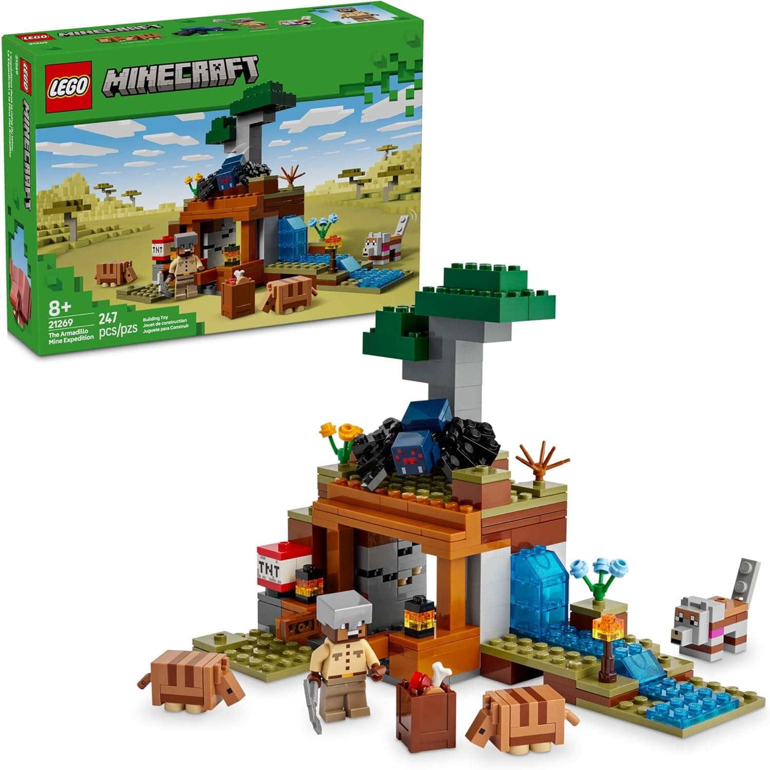 Explore the Minecraft Armadillo Mine with LEGO Figures
