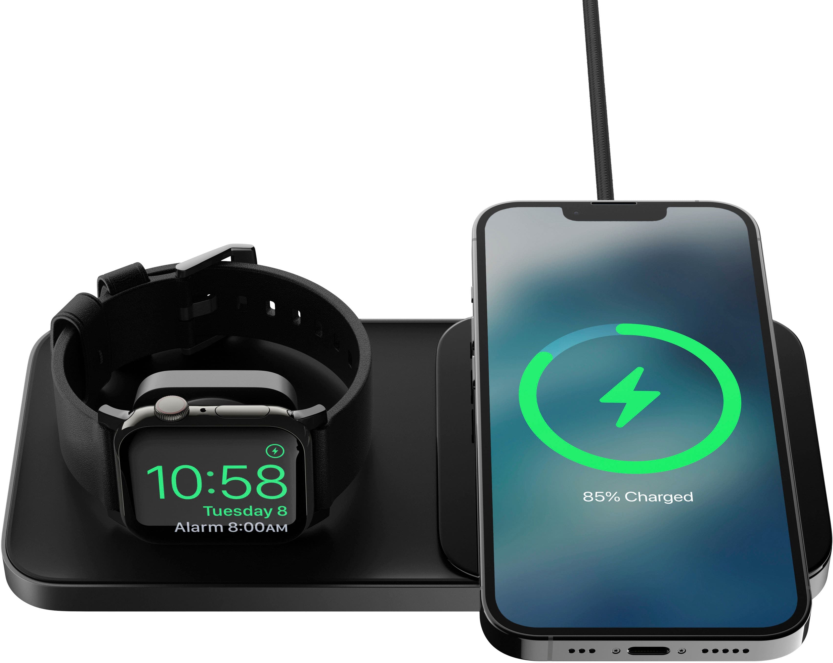 Nomad - Base One Max MagSafe Charger 15W Wireless Charging Pad for Apple Watch and iPhone - Black