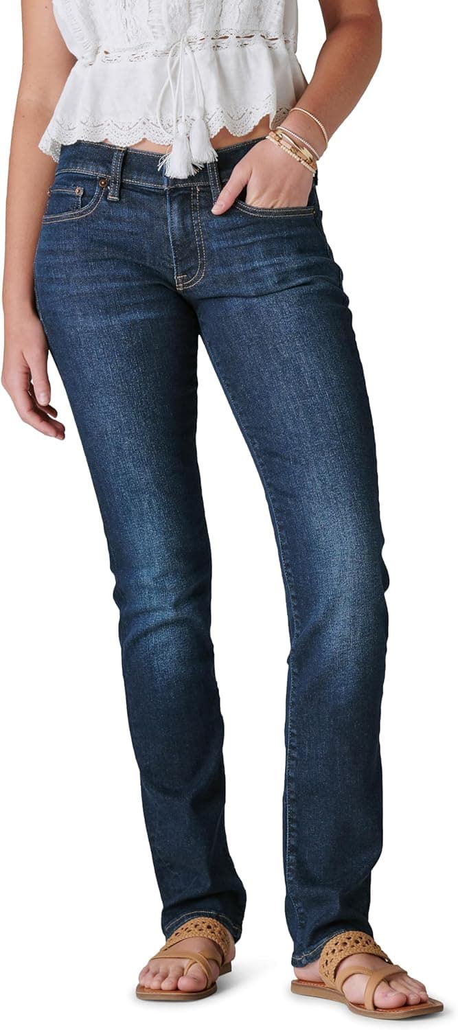 Lucky Brand Women's Mid Rise Sweet Straight Jeans - Twilight Blue