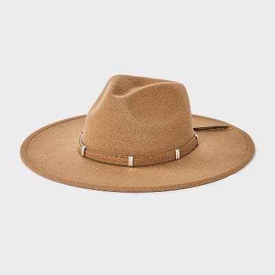 Wide Brim Fedora Hat - Universal Thread™ Brown S/M