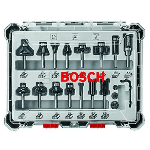 Versatile Bosch Carbide-Tipped Router Bit Set