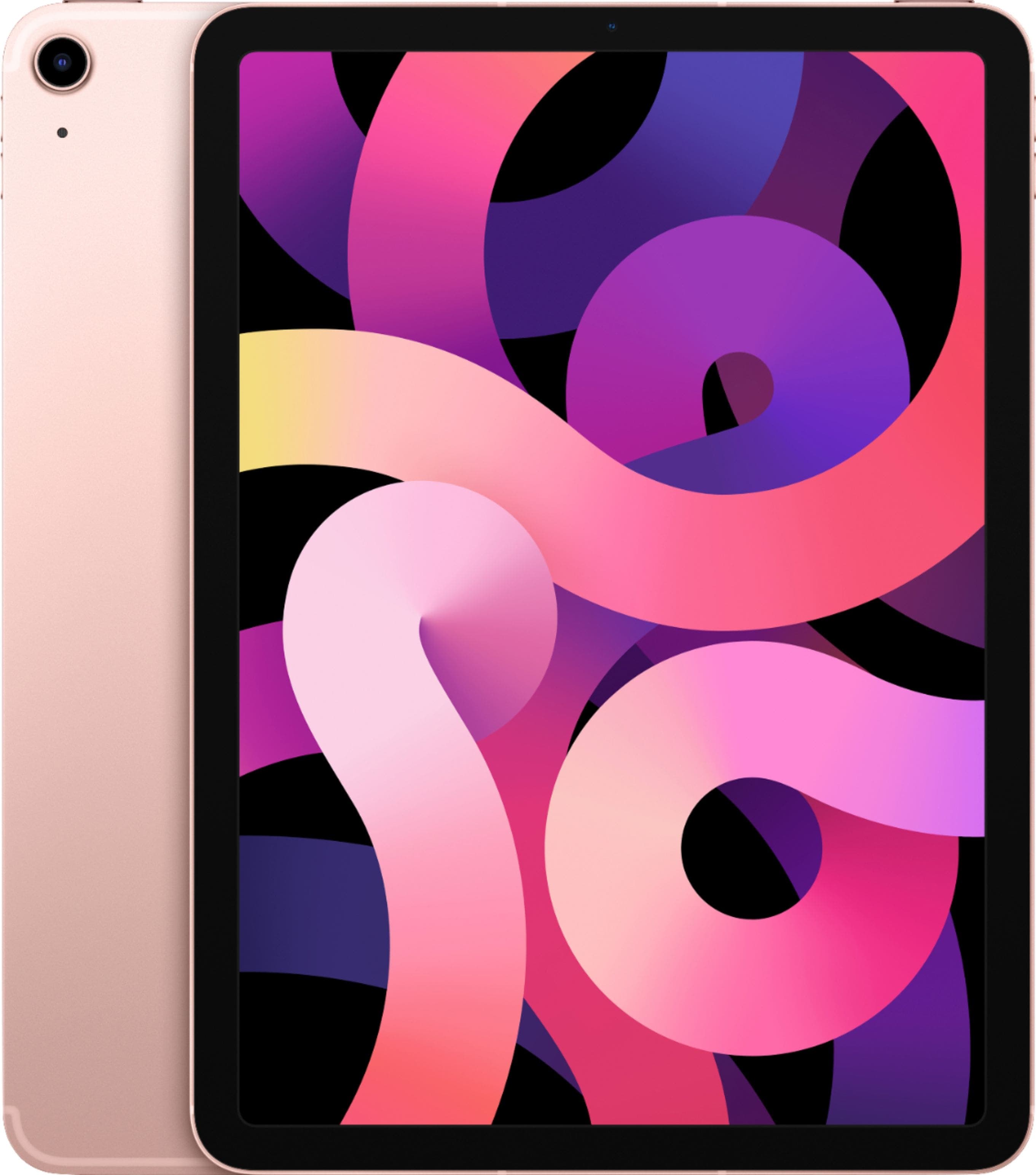 Apple - Geek Squad Certified Refurbished 10.9-Inch iPad Air - (4th Generation) with Wi-Fi + Cellular - 64GB - Rose Gold (Unlocked)