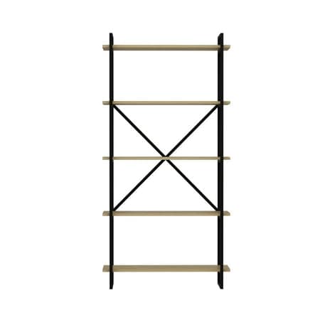 Ada Home Decor ElstonIV 4 Tier Open Shelf Modern Bookcase, Oak/Black