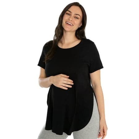 Kindly Yours Women's Maternity Cotton Modal Short Sleeve Nursing T-Shirt, Sizes S to XXXL