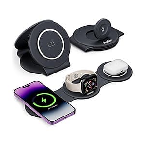 Wireless 3-in-1 Magnetic Charging Station for Apple Devices