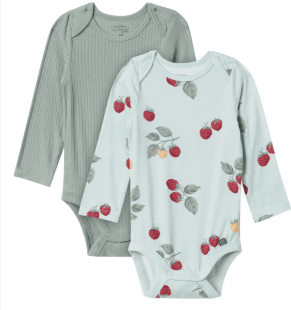 2-Pack Modern Moments by Gerber Long Sleeve Bodysuits (Newborn - 12 Months) Walmart