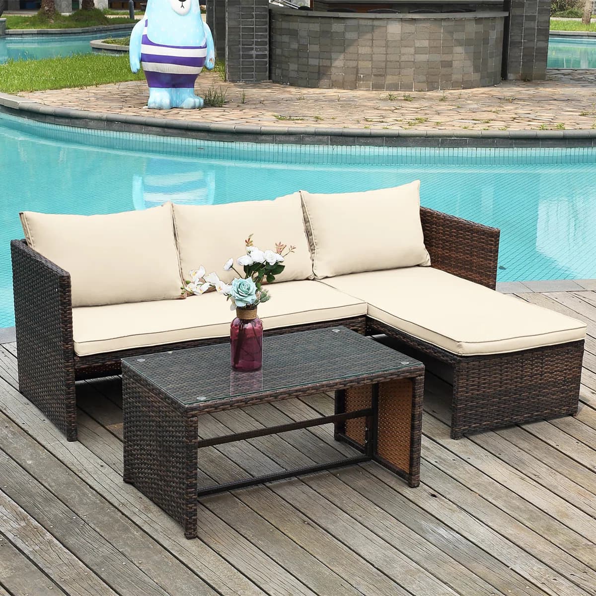 3-Piece Outdoor Conversation Patio Set - 48% Off