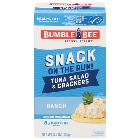 Bumble Bee Snack on the Run, Ranch Flavored Tuna Salad, Ready to Eat Kit, 3.5 Oz Box