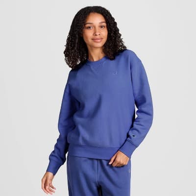 Champion Women's Fleece Crewneck Sweatshirt - Blue S