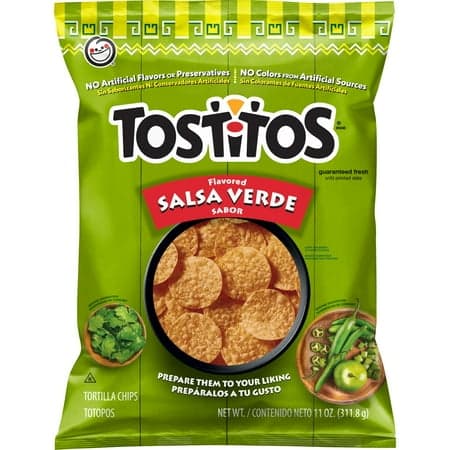 Tostitos Tortilla Chips Salsa Verde 11 Ounce Bag