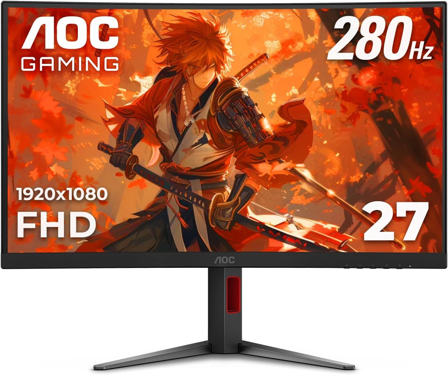 Immersive Curved Gaming Monitor: AOC 27" FHD, 280Hz, 0.3ms