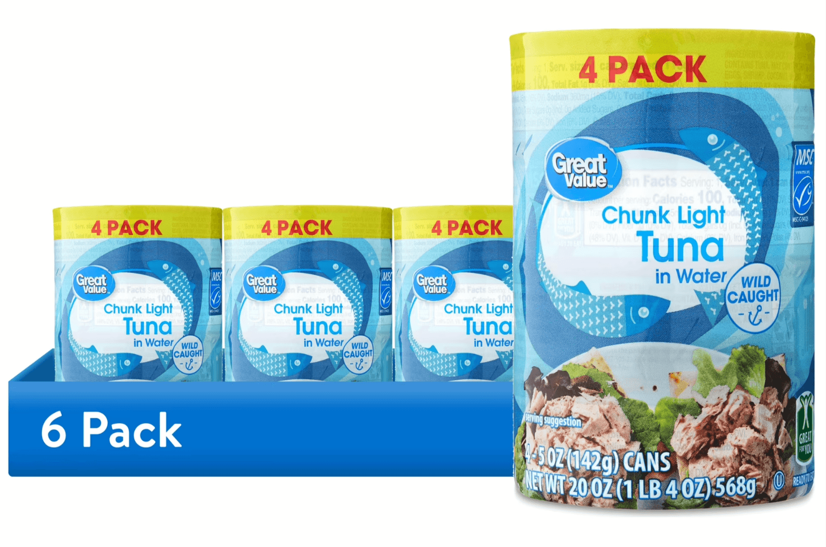 Bulk Savings on Canned Tuna - 24 Pack Great Value Chunk Light
