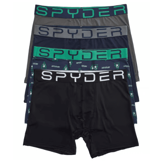 4-Pack of Spyder Boxer Briefs for $15 with Free Shipping