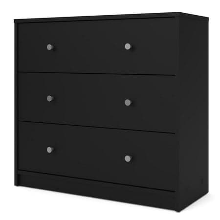 Tvilum Studio 3 Drawer Dresser for Adults, Black