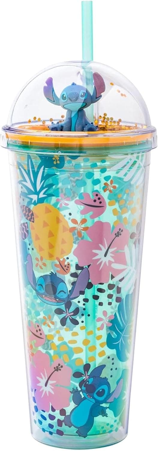 Sip in Style with the Disney Lilo & Stitch Glitter Tumbler
