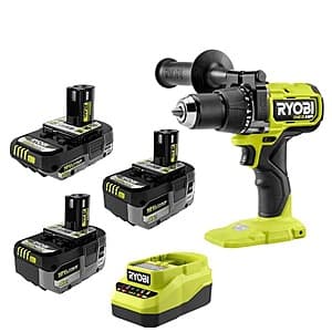 RYOBI 18V Brushless Hammer Drill Kit with Batteries
