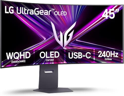 LG UltraGear 45" Ultrawide 1440p DisplayHDR True Black 400 240Hz OLED G-Sync Curved Monitor