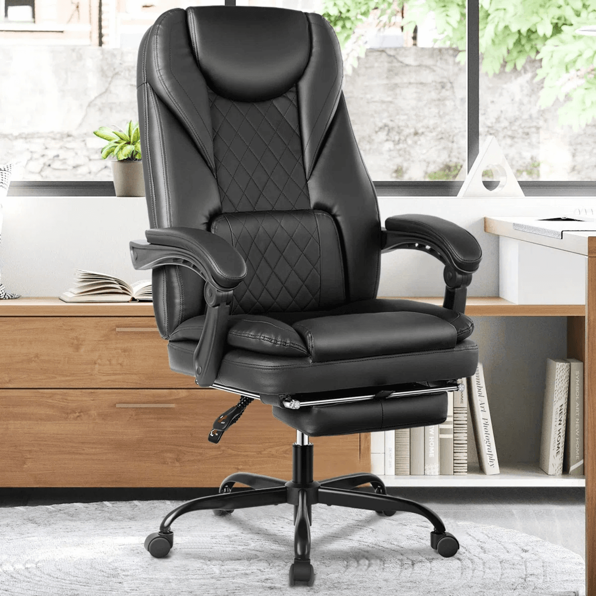 Ergonomic Office Chair with Footrest for $96