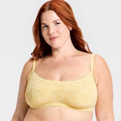 Women's Cloud Soft Lace Bralette - Auden™ Yellow M