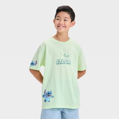 Boys' Stitch Short Sleeve Graphic T-Shirt - Lime Green S