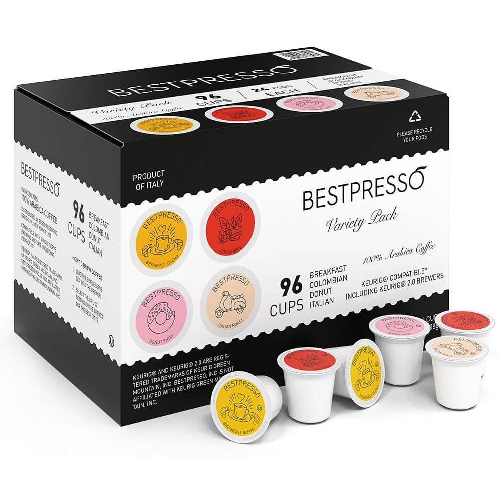 Stock Up on 96 Bestpresso Coffee Pods for Keurig at 20% Off