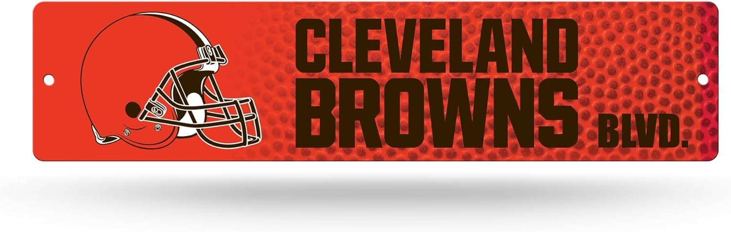 Rico Industries NFL Cleveland Browns 16-Inch Plastic Street Sign Décor