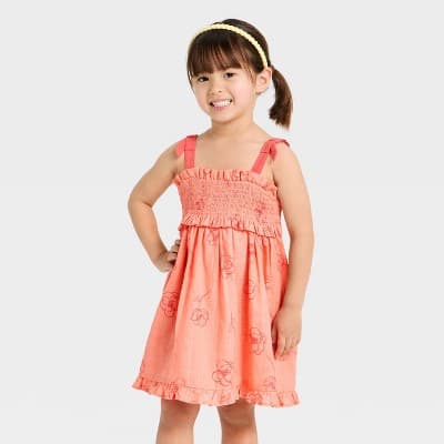 Toddler Girls' Floral Smocked Sweater Dress - Cat & Jack™ Pink 12M