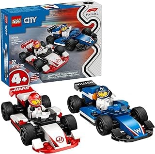 LEGO City F1 Williams Racing & Haas F1 Race Car Toys - Car Building Toy Set for Kids, Boys and Girls, Ages 4+ - Preschool Toy for Fans - Gift Idea for Birthdays - 60464