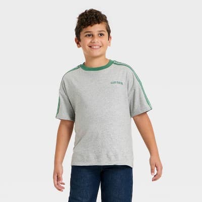 Boys' Short Sleeve Jersey T-Shirt - Cat & Jack™ Heather Gray L