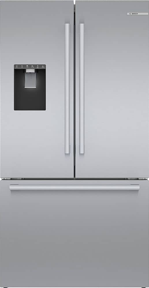 Bosch - 500 Series 21 Cu. Ft. French Door Bottom Freezer Counter-Depth Smart Refrigerator - Stainless Steel