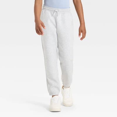 Boys' Active Comfort Fleece Jogger Sweatpants - All In Motion™ Heather Gray XS