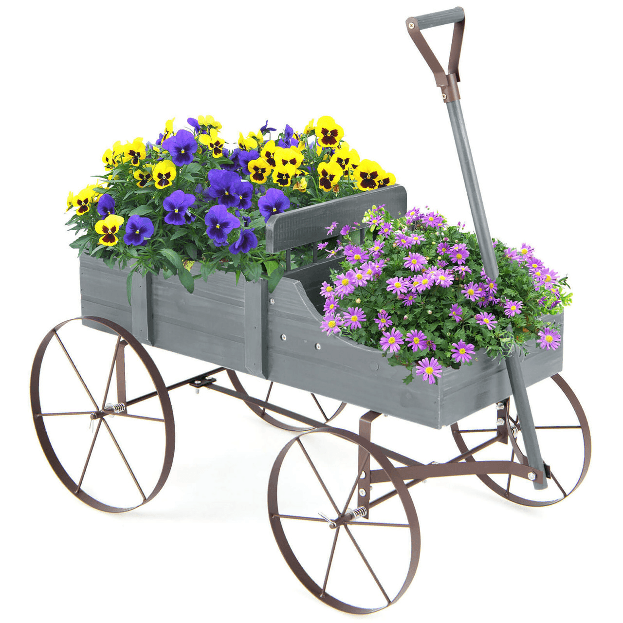Stylish Wooden Wagon Planter in 5 Colors - Just $35
