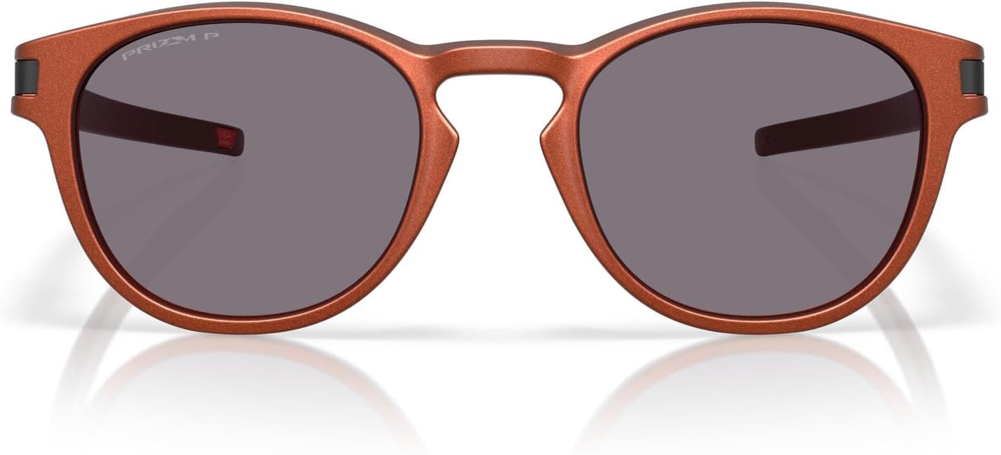 Oakley Latch Oval Polarized Sunglasses - Fire Orange/PRIZM Grey