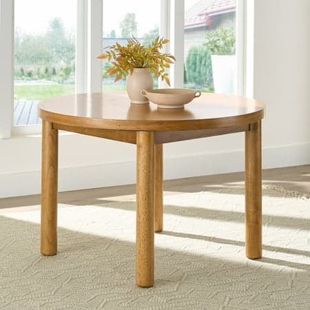 Better Homes & Gardens Adlin 45" Round Dining Table, Dining Room, Light Honey