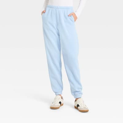 Women's Mid-Rise Fleece Jogger Pants - Universal Thread™ Light Blue XL