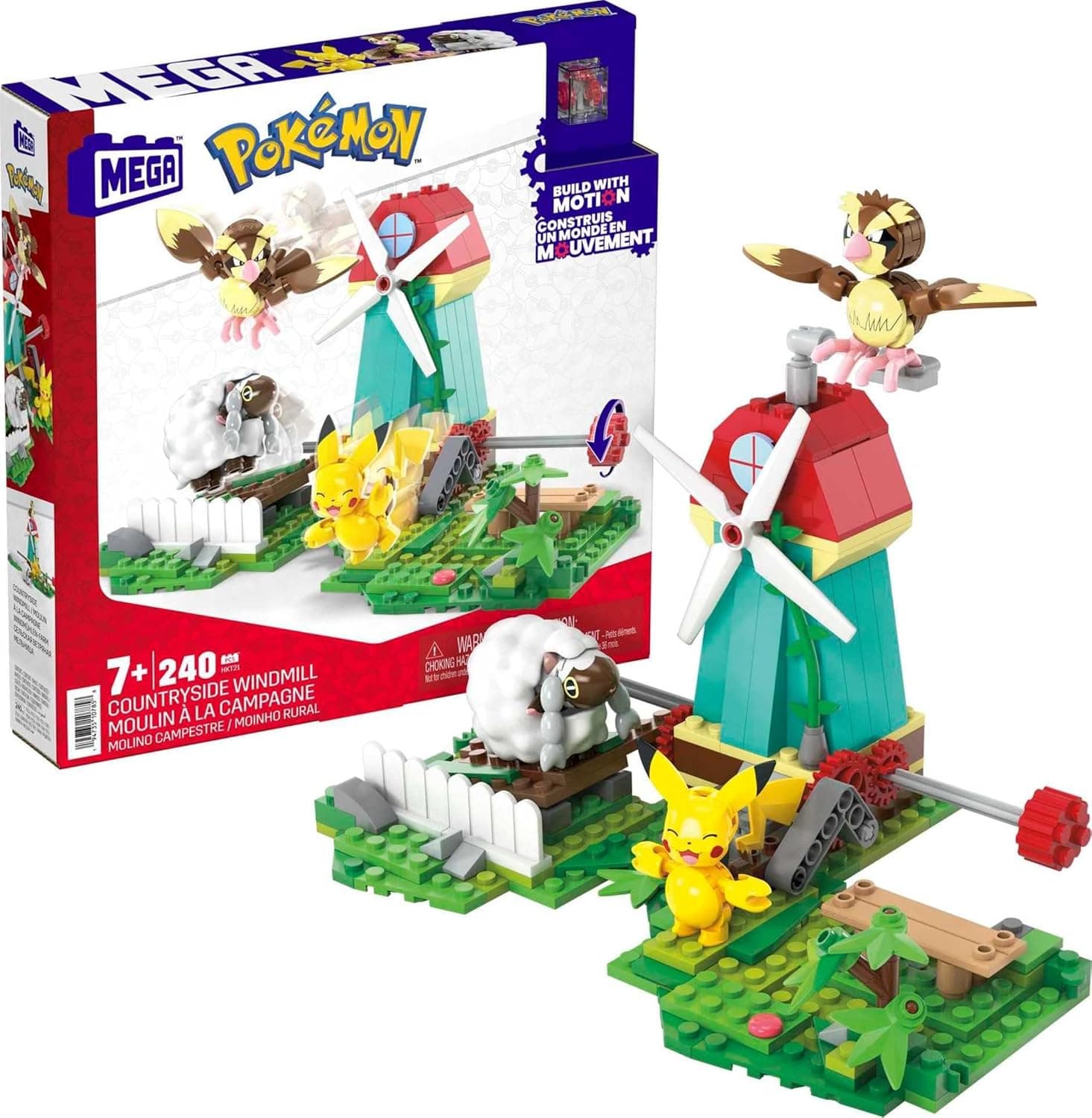 Explore the Enchanting Windmill with Poseable Pokemon Characters