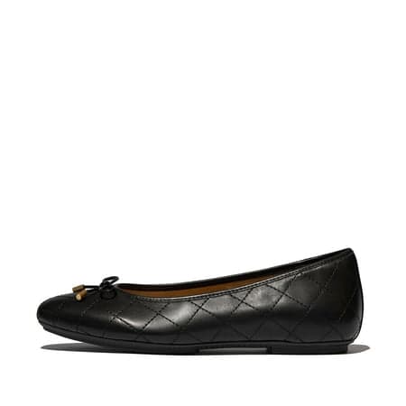 Fitflop Women's Delicato Bow Quilted-Leather Ballerina Flat
