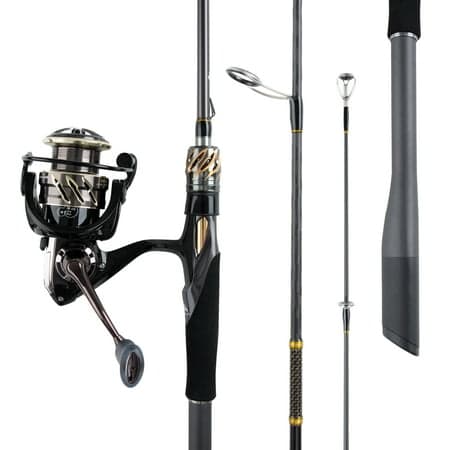 Ozark Trail GS-X Limited Spinning Combo, 6'0'' Medium Action 2-Pieces Fishing Rod, Size 2500 Reel,Left or Right Hand Retrieve, Fresh Water,Fuji Guide