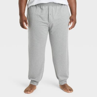 Men's Big & Tall Cotton Modal Knit Jogger Pajama Pants - Goodfellow & Co™ Heathered Gray 3XLT