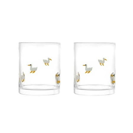 Thyme & Table 12 fl oz Easter Goose Charm Drinking Glasses, Set of 2