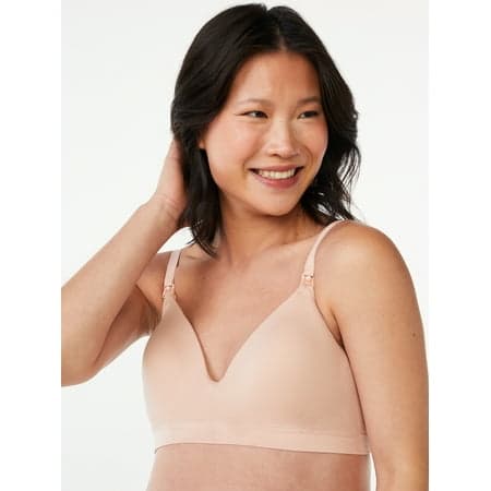 Joyspun Women's Maternity Seamless Nursing Bra with Flex Panel, Sizes S to XXXL