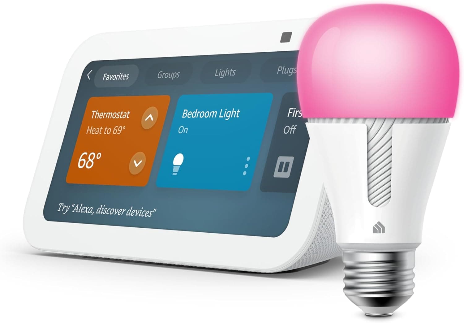 Echo Show 5: Compact Smart Display with Smart Bulb
