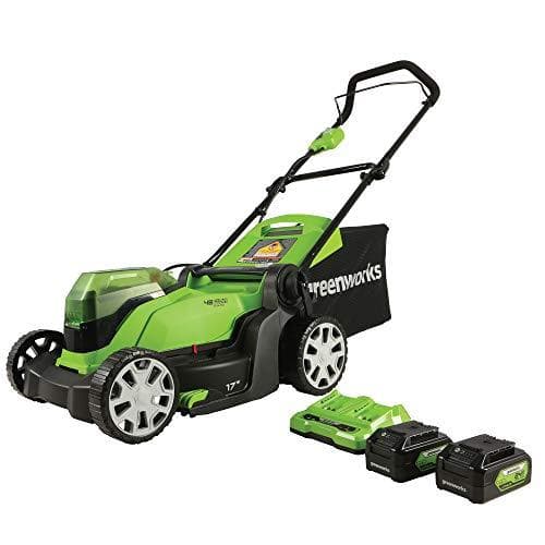 Greenworks 48V Cordless Lawn Mower with Two Batteries and Charger