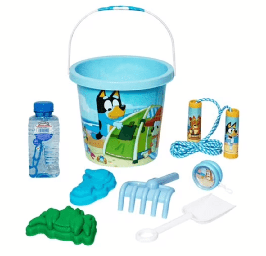 7-Piece Little Kids Bluey Beach Bucket Summer Fun Set Walmart