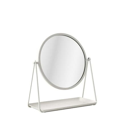 Mainstays by Becky G. & Alejandra 9.65" Round Tabletop Mirror with Metal Tray, White