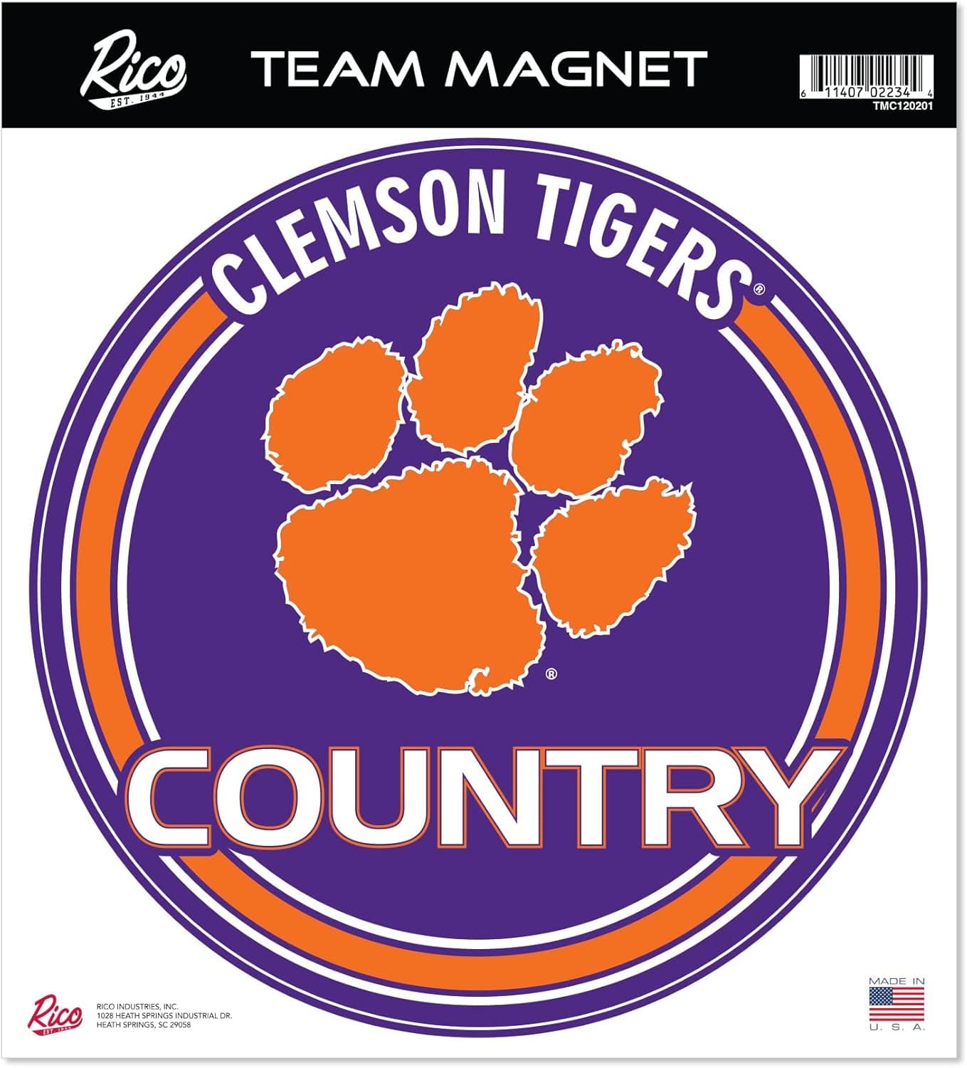 Rico Industries Clemson Tigers Magnetic Car Decor