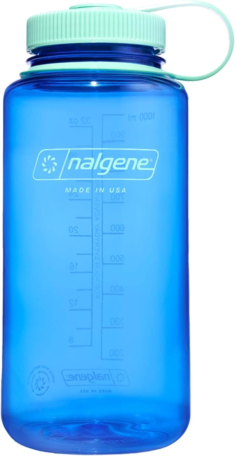 Nalgene 32 oz Wide Mouth Water Bottle | BPA-Free, Durable & Leak Proof, Lightweight Bottle for Hiking & Gym, Work & Travel, Cornflower Blue