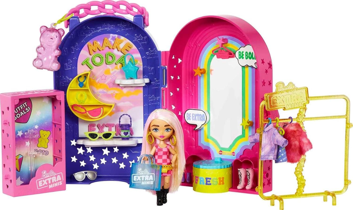 Barbie Extra Minis Doll & Fashion Playset - Over 15 Pieces!