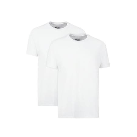 Hanes Men's T-Shirt Packs, Stay-Tucked Soft Cotton Undershirts, Best Undershirts for Men, White, 2-Pack